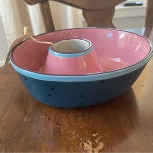 Bella Casa By Ganz CHIPS  Bowl NEW TAGS designed to fit over wine bottle